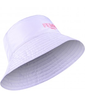 Purple cloche for girl with logo