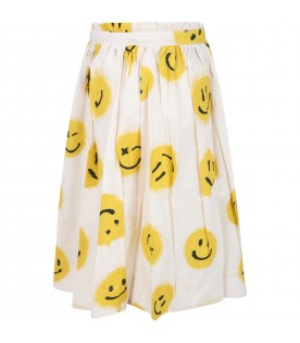 Ivory skirt for girl with smile