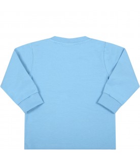 Light-blue t-shirt for baby boy with dog