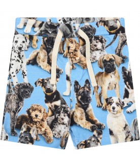 Light-blue short for baby boy with dogs