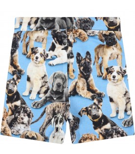 Light-blue short for baby boy with dogs