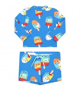 Blue swimsuit for baby boy with ice creams