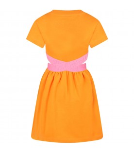 Orange dress for girl with double FF