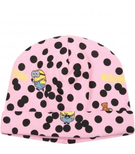 Pinkset for baby girl with yellow logo and Minions