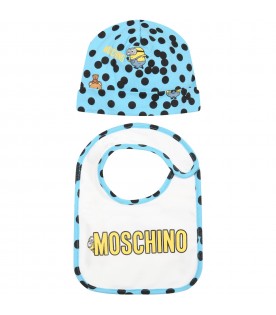 Light-blue set for baby boy with yellow logo and Minions