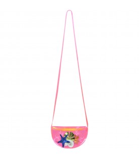Fuchsia bag for girl with logo