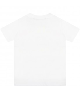 T-shirt blanc pour bébé enfants avec logo jaune