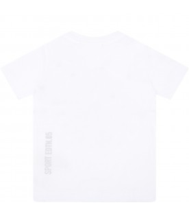 White t-shirt for baby boy with logo