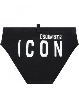 Black swimsuit for baby boy with logo
