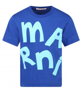 Blue t-shirt for kids with logo