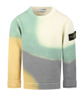 Multicolor sweater for boy with iconic compass
