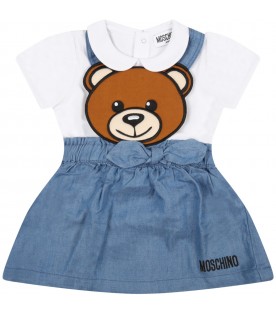 Multicolor set for baby girl with teddy bear
