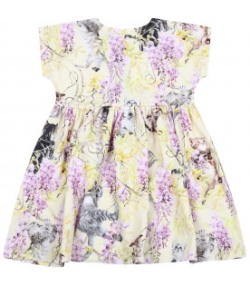 Yellow dress for baby girl with flowers