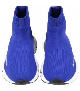 Royal blue sneakers for kids with logo