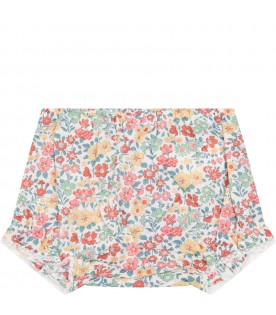 Multicolor shorts for baby girl with Liberty print