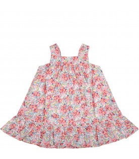 Multicolor dress for baby girl with Liberty print