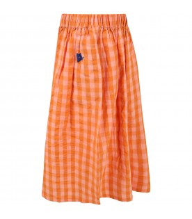 Orange skirt for girl with logo