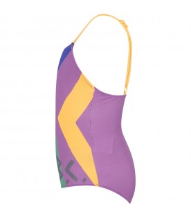 Purple swimsuit for girl