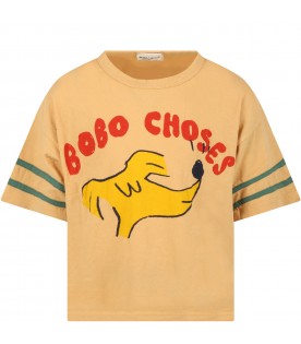 Yellow t-shirt for kids with dog