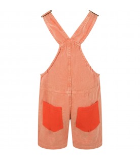 Orange overalls for kids with logo