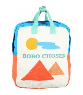Multicolor backpack for kids with logo