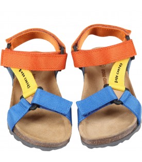 Multicolor sandals for kids with black logo