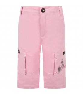 Pink short for kids with boat