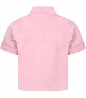 Pink shirt for kids with lighthouse