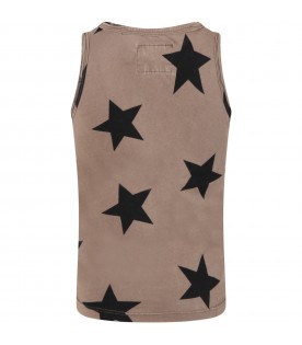 Brown tank top for girl with stars