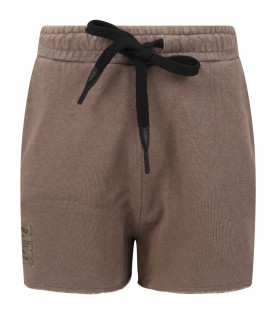Brown short for girl with logo