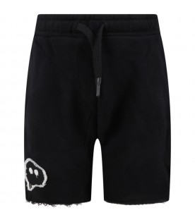 Black short for boy with patch