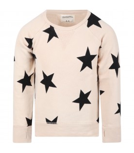 Pink sweatshirt for girl with stars