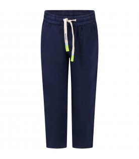 Blue trousers "Leyte" for boy with patch logo