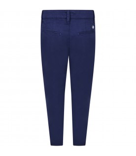 Blue trousers "Grendana" for boy with patch logo