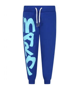 Blue sweatpant for kids with logo