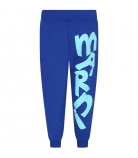 Blue sweatpant for kids with logo