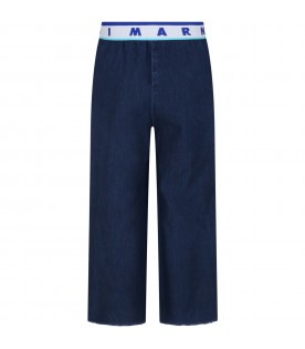 Blue trouser for girl with logos