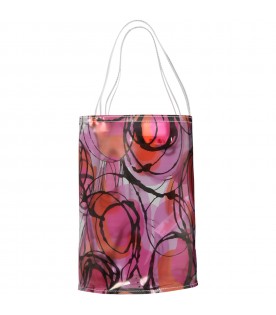 Transparent bag for girl with prints