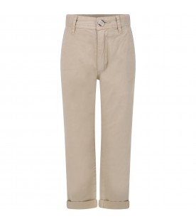 Beige trouser for boy with logo