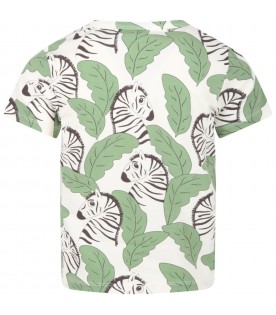 White t-shirt for kids with zebras