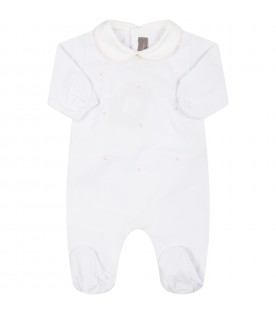 White babygrow for baby girl with polka-dots