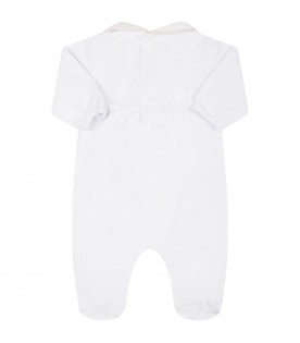 White babygrow for baby girl with polka-dots