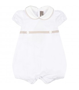 White romper for baby kids with belt
