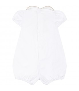 White romper for baby kids with belt