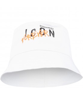 White cloche for baby kids with logo