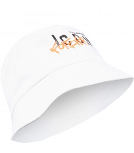 White cloche for baby kids with logo