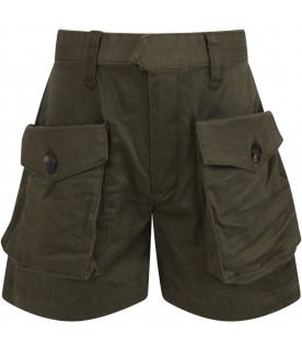 Green short for boy with logo