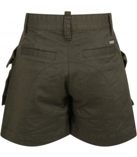 Green short for boy with logo