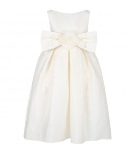 Ivory dres for gir with bow