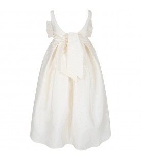 Ivory dres for gir with bow